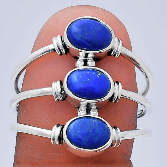 Natural Lapis Lazuli - Afghanistan 925 Sterling Silver Ring s.9 Jewelry R-1566 AGR1011_G_9