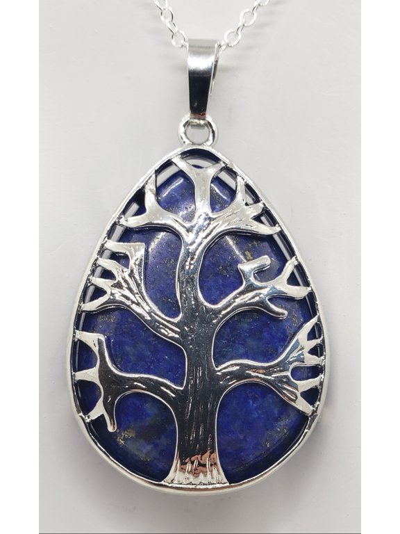 Natural Lapis Lazuli Chakra Tree Necklace