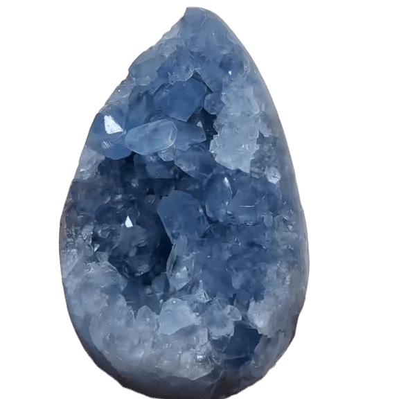 Natural Lapis Lazuli Dinosaur Egg Geode - 2.64x4.21 Inch Deep Blue Crystal for Home Decor, Meditation & Collection (1.59 lb)
