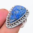 thumbnail image 1 of Natural Lapis Lazuli Gemstone 925 Sterling Silver Jewelry Ring Size 8, 1 of 1