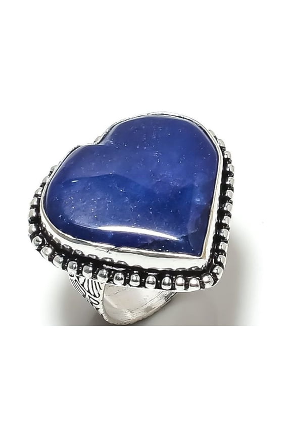 Natural Lapis Lazuli Gemstone Handmade 925 Sterling Silver Ring Size 6
