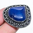 thumbnail image 1 of Natural Lapis Lazuli Gemstone Handmade 925 Sterling Silver Ring Size 9, 1 of 2