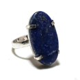 thumbnail image 1 of Natural Lapis Lazuli Gemstone Handmade 925 Sterling Silver Ring Size 9, 1 of 2