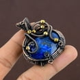 thumbnail image 1 of Natural Lapis Lazuli Gemstone Handmade Copper Wire Wrap Pendant 2.17", 1 of 4