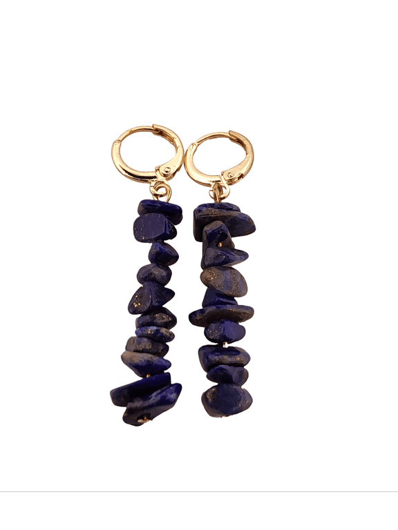 Natural Lapis Lazuli Gold Dangle Earrings NLLGDE2