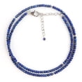 thumbnail image 1 of Natural Lapis Lazuli Stone Full Beaded Handmade Necklace For Women, Crystals and Healing Stones, Birthstone Jewelry, Rhodium Plated 925 Sterling Silver Chain 18 inch, Birthday Gift for Her, 1 of 5