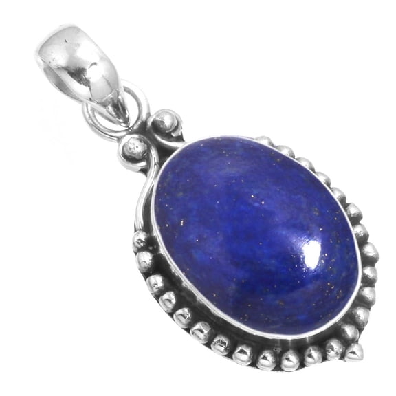 Natural Lapis Pendant 925 Sterling Silver Handmade Jewelry
