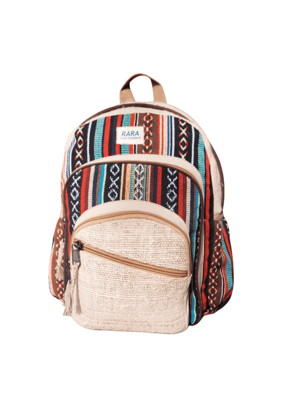 Hemp backpack - Handmade. Unique design, very popular in FAIR TRADE, Multi-pocket light weight backpack from the top of Himalayas.