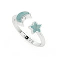 thumbnail image 1 of Natural Larimar Moon-Star Shape Rings in Sterling Silver for Women, Special Birthstone Jewelry for Her Birthday, Wedding Anniversary, Christmas, Mothers Day, 1 of 7