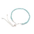 thumbnail image 1 of Natural Larimar Round Shape Bracelets in Sterling Silver for Women, Birthstone Jewelry for Her Birthday, Wedding Anniversary, Christmas, Mothers Day, 1 of 7