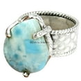 thumbnail image 1 of Natural Larimar Women's Ring, Solid 925 Sterling Silver Ring, Natural Healing Gemstone Ring, Exclusive Ring, Solitaire Ring, Proposal Ring, Dainty Ring, Birthday Gift For Women (Larimar, 6), 1 of 3