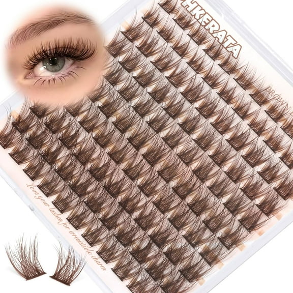 Natural Lash Clusters Wispy Eyelash Clusters 110 pcs Cluster Eyelash Extensions C Curvature Individual Lashes 10-16 mm Mix Length Natural Look Lashes Clusters with Thin Lash Band
