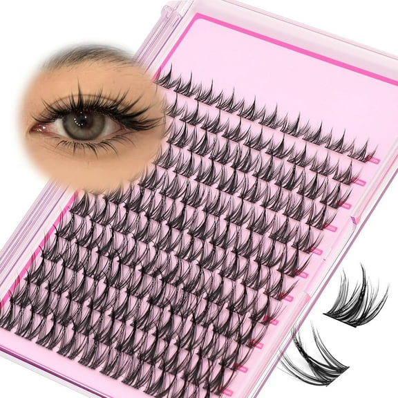 Natural Lash Clusters Wispy Fairy Cluster Eyelash Extensions 10-16MM CC Curly Manga Eyelash Clusters 120Pcs Individual Lashes Clusters Versatile DIY Lash Extension by