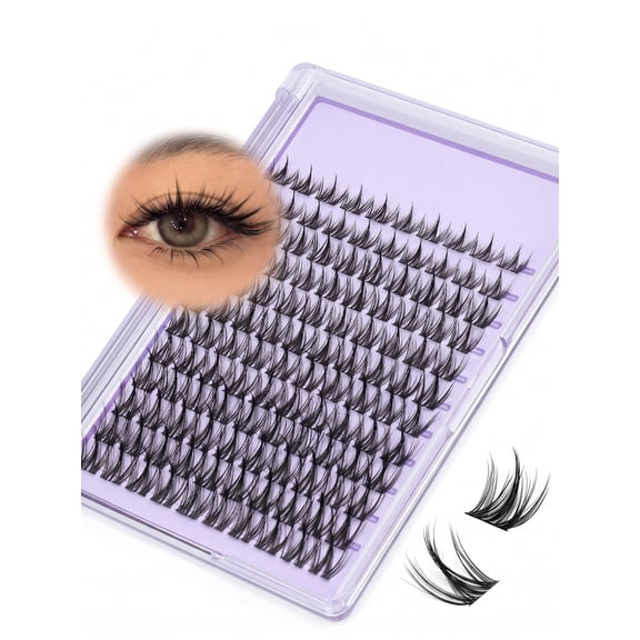 Natural Lash Clusters Wispy Fairy Cluster Eyelash Extensions 10-16MM CC Curly Manga Eyelash Clusters 120Pcs Individual Lashes Clusters Versatile DIY Lash Extension by