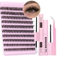 thumbnail image 1 of Natural Lash Extension Kit 168Pcs Lash Clusters Kit Wispy Eyelash Extensions 9-12MM Individual Lashes Extensions with Bond and Seal Lash Glue and Eyelash Extension Tweezers DIY at Home, 1 of 16