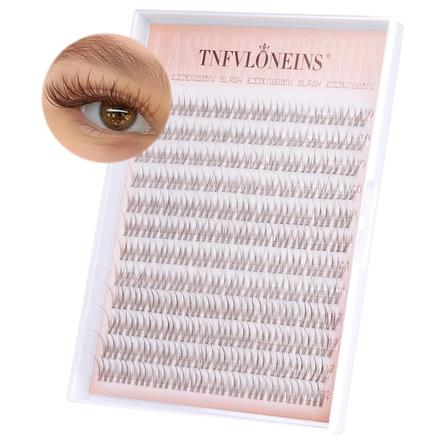 Natural Lash Extension Kit 168Pcs Lash Clusters Kit Wispy Eyelash Extensions 9-12MM Individual Lashes Extensions with Bond and Seal Lash Glue and Eyelash Extension Tweezers DIY at Home