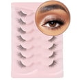 thumbnail image 1 of Natural Lashes Half Lashes Natural Look False Wispy Eyelashes Clear Band Lashes Pack 3D Faux Mink Lashes 7 Pairs C03, 1 of 16