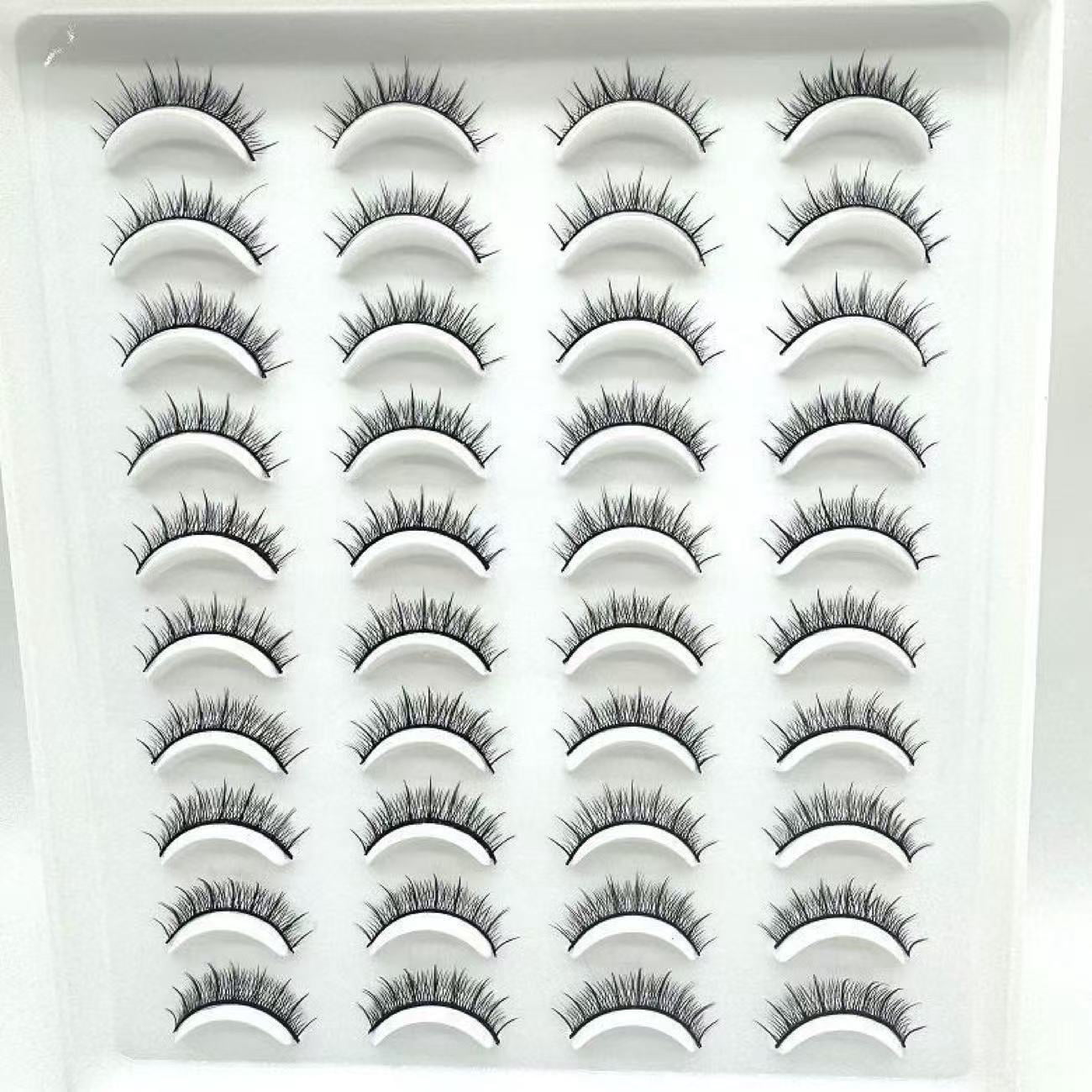 Natural Lashes Short Eyelashes Wispy False Mink Lash Pack 20 Pair ...