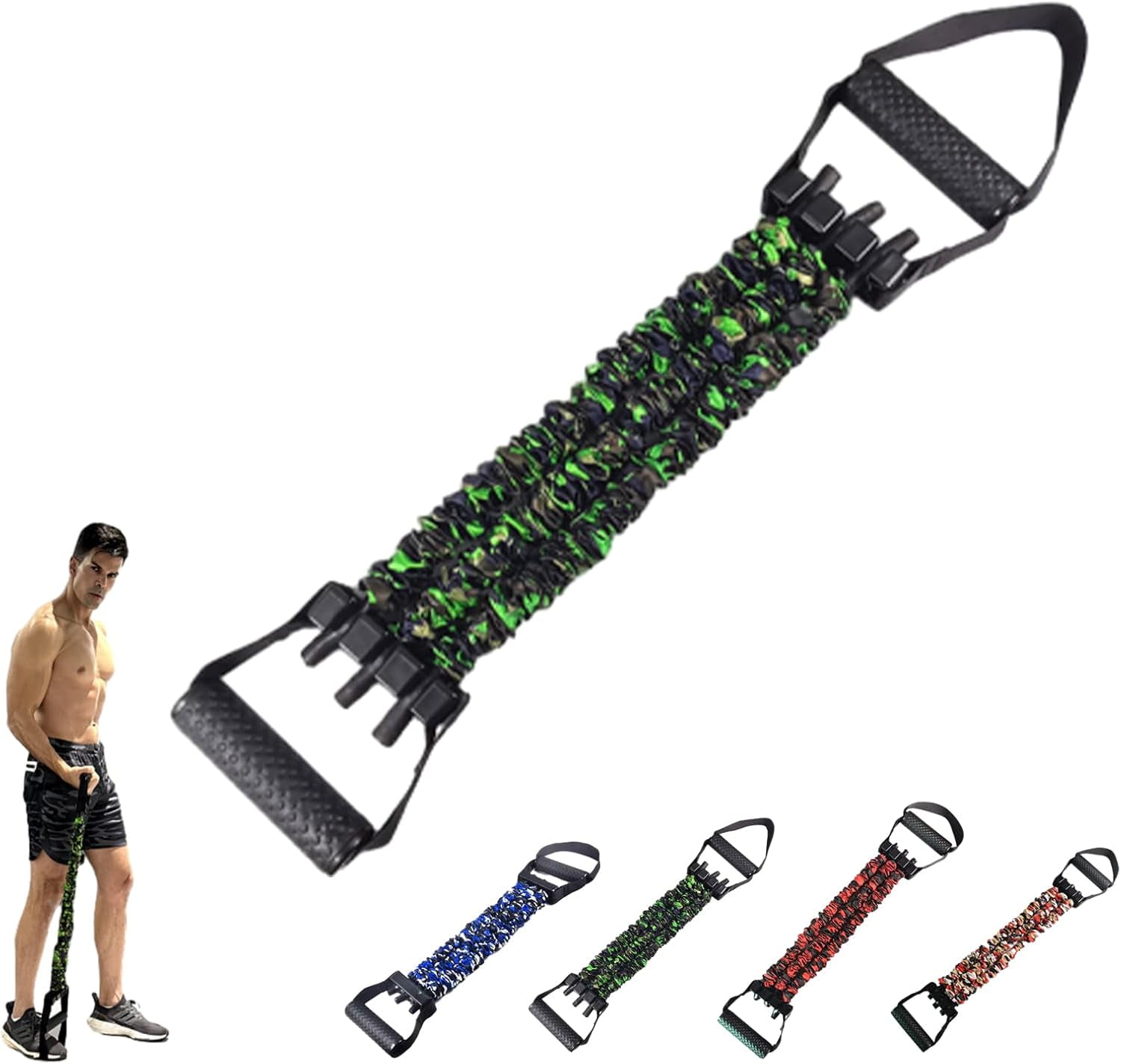 Natural Latex 3-Loch Resistance Band - Dehnbänder Mit Griffen Für Ganzkörpertraining