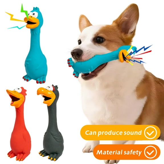 Natural Latex Dog Chew Toy With Sound Device, Squeaky Interactive Pet Toy For Small/Medium Dogs, Anti-Bite Elastic Design For Teething, Non-Slip Grip, No-Edge Safe Shape, Reduces