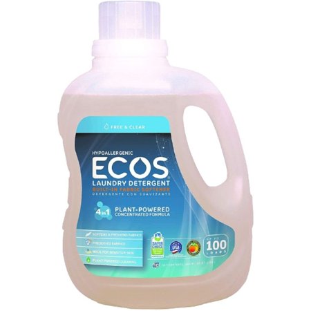 Natural Laundry Detergent | Best Liquid Laundry Detergent with Biodegradable Formula | Free and Clear Scent | Made with Natural Ingredients | High Efficiency, 100 FL OZ Per Bottle, 1 Bottle