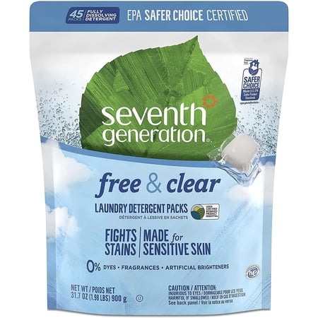 Natural Laundry Detergent | Best Liquid Laundry Detergent with Biodegradable Formula | Free & Clear Scent | Made with Natural Ingredients | High Efficiency, 31.7 FL OZ Per Bottle, 2 Bottles