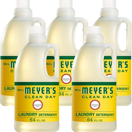 Natural Laundry Detergent | Best Liquid Laundry Detergent with Biodegradable Formula | Honeysuckle Scent | Made with Natural Ingredients | High Efficiency, 64 FL OZ Per Bottle, 5 Bottles