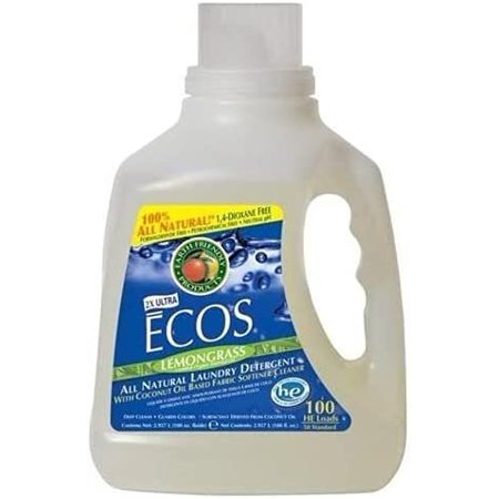 Natural Laundry Detergent | Best Liquid Laundry Detergent with Biodegradable Formula | Lemon Grass Scent | Made with Natural Ingredients | High Efficiency, 100 FL OZ Per Bottle, 5 Bottles