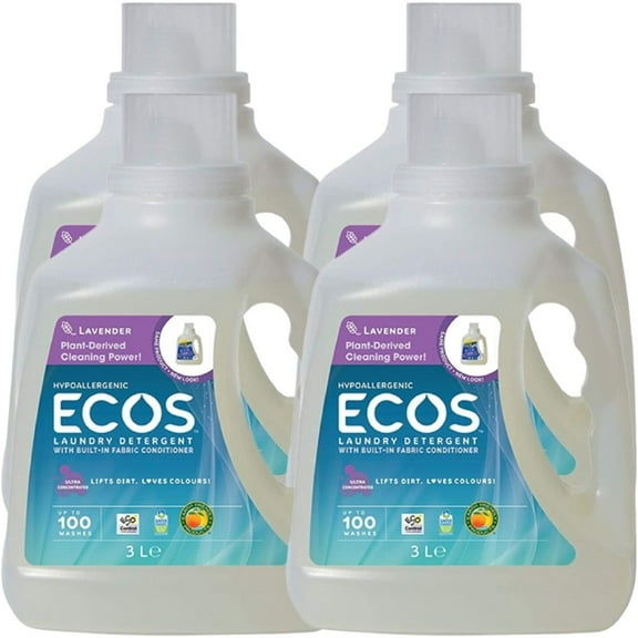 Natural Laundry Detergent | Best Liquid Laundry Detergent with Biodegradable Formula | Lavender Scent | Made with Natural Ingredients | High Efficiency, 100 FL OZ Per Bottle, 4 Bottles