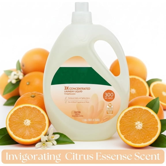 Natural Laundry Detergent Liquid - 300 Loads- Eco Friendly Concentrated Plant Based Safe for Kids and Pets No Artificial Colors or Preservatives