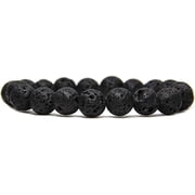 Natural Lava Gemstones Healing Power Crystal Elastic Stretch Beaded Bracelet 7" Unisex,10mm Beads