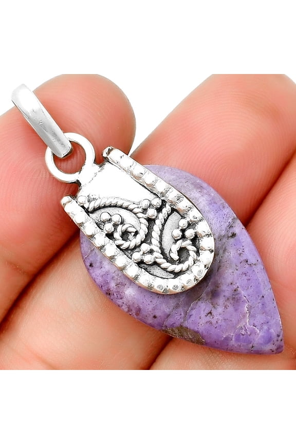 Natural Lavender Jade 925 Sterling Silver Pendant Jewelry P-1313 SDP133194
