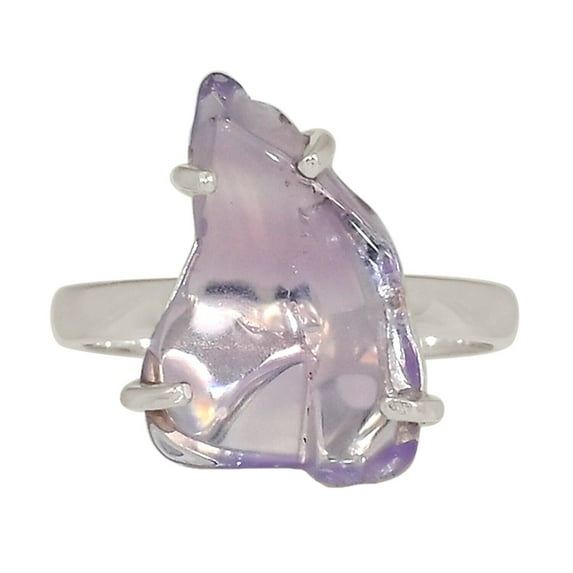Natural Lavender Quartz - Boquira, Brazil 925 Silver Ring Jewelry s.8 ALLR-30697