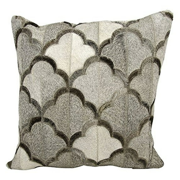 Natural Leather And Hide Grey Cloud Natural Hide Pillow