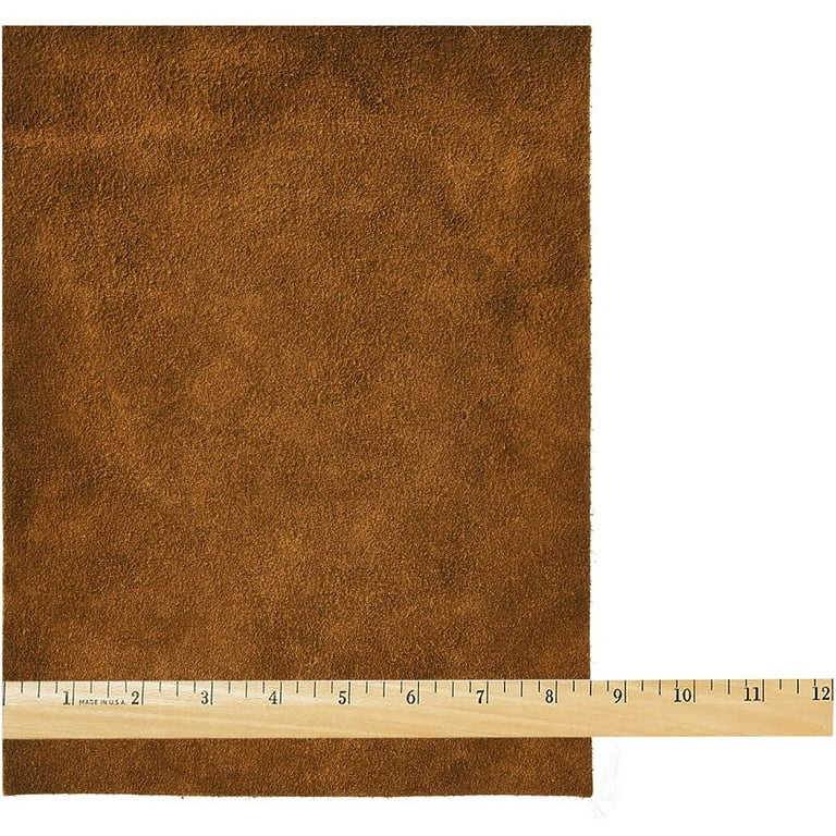 Natural Leather Suede Leather 2 4 oz .8 1.6mm Medium Brown 8.5 x11 Pre Cut Cowhide Full Grain Leather