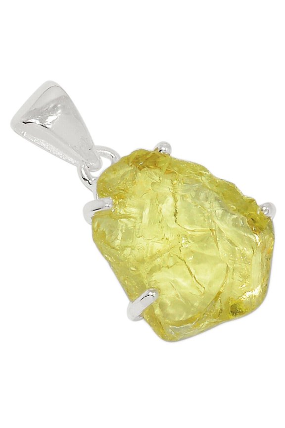 Natural Lemon Quartz 925 Sterling Silver Pendant Jewelry ALLP-24176