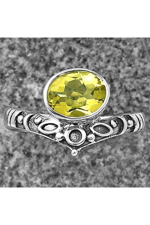 Natural Lemon Quartz 925 Sterling Silver Ring s.6 Jewelry DGR1121_A_6 R-1046