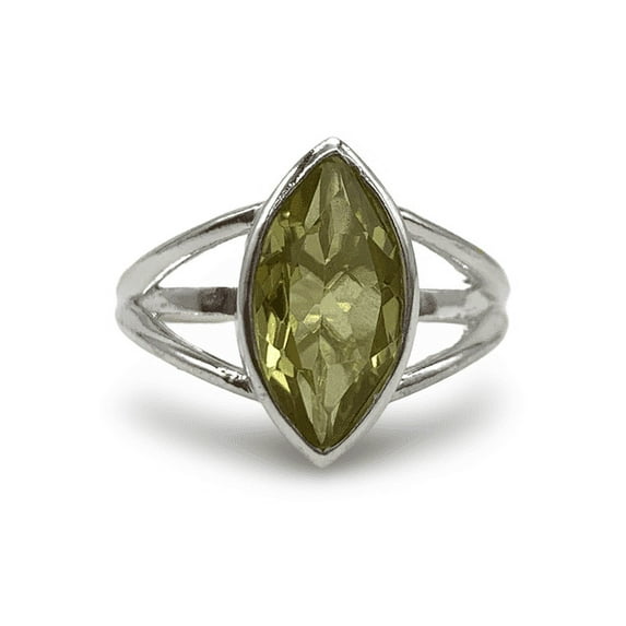 Natural Lemon Quartz Marquise Solitaire Ring 925 Sterling Silver wedding & Engagement Ring - Promise Ring - Gemstone Ring