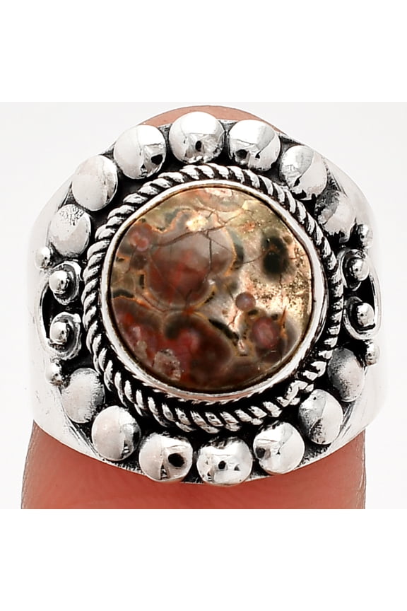 Natural Leopard Skin Jasper 925 Sterling Silver Ring s.6 Jewelry R-1399 SDR232689