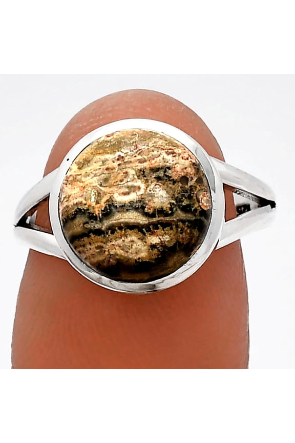 Natural Leopard Skin Jasper 925 Sterling Silver Ring s.7 Jewelry R-1005 SDR230574