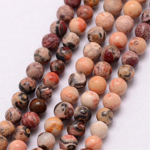 Natural Leopard Skin Jasper Beads Strands Round 3~3.5mm Hole: 0.7mm 115~125pcs/strand 16 inch diy