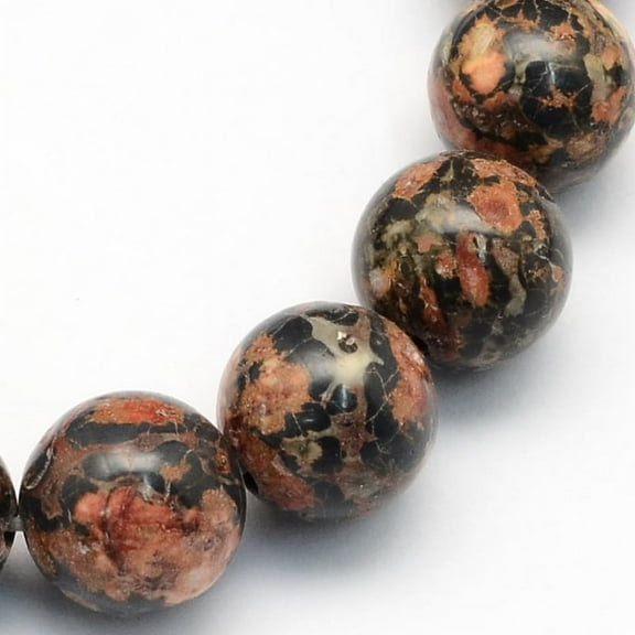 Natural Leopard Skin Jasper Round Beads Strands 4.5mm Hole: 1mm 96pcs/strand 15.5 inch