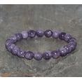 thumbnail image 1 of Natural Lepidolite 8mm Round Shape Smooth Cut Beads Stretchable Bracelet for Men & Women., 1 of 2