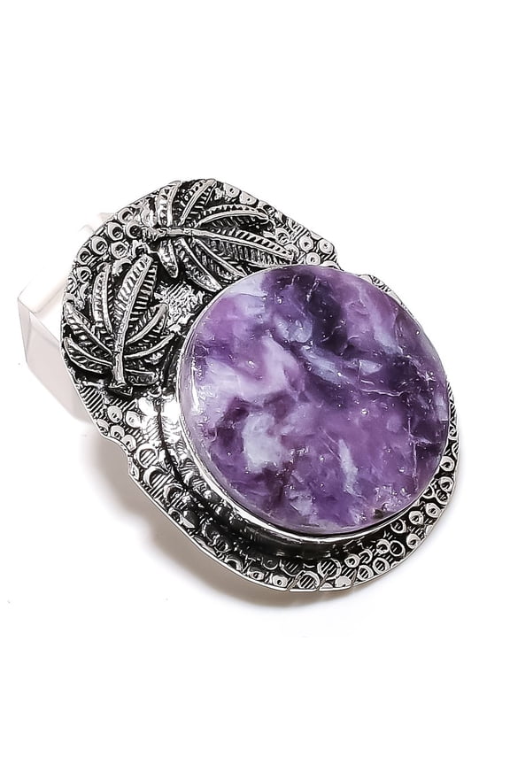Natural Lepidolite Gemstone 925 Sterling Silver Jewelry Pendant 1.89"