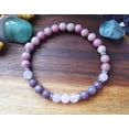 thumbnail image 1 of Natural Lepidolite, Rhodochrosite, Rhodonite & Rose Quartz 8mm Round Shape Smooth Cut Beads Stretchable Bracelet for Men & Women., 1 of 2