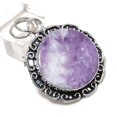 thumbnail image 1 of Natural Lepidolite Stone Gemstone 925 Sterling Silver Jewelry Pendant 1.85", 1 of 2