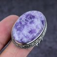 thumbnail image 1 of Natural Lepidolite Stone Gemstone Handmade 925 Sterling Silver Ring Size 8, 1 of 2