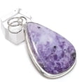thumbnail image 1 of Natural Lepidolite Stone Handmade 925 Sterling Silver Jewelry Pendant 2.21", 1 of 2