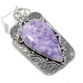 thumbnail image 1 of Natural Lepidolite Stone Handmade 925 Sterling Silver Jewelry Pendant 2.56", 1 of 2