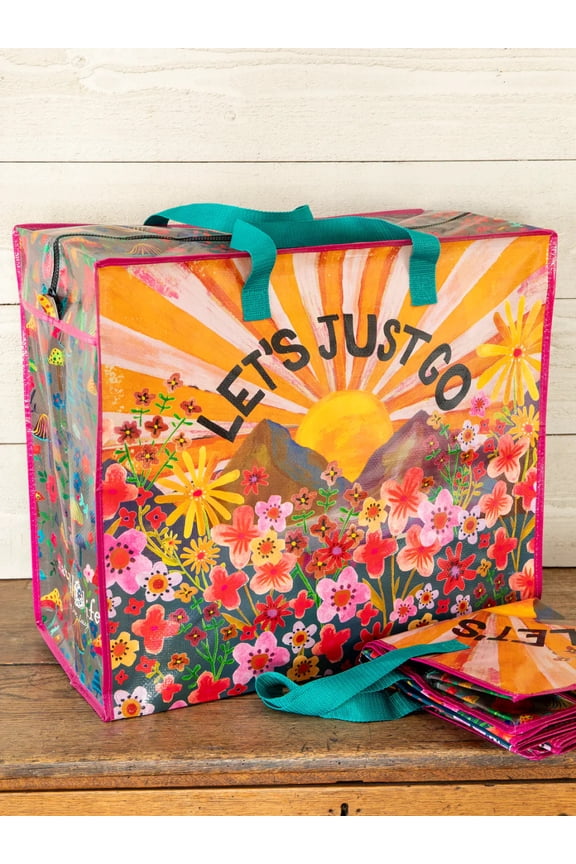 Jumbo Zippered Let's Go Tote Bag